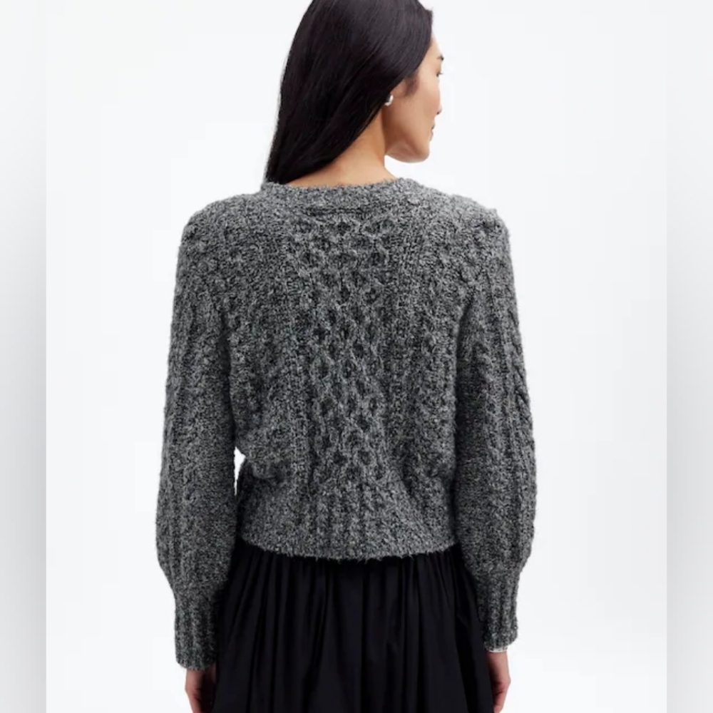 Madewell Cable V-Neck Cardigan - Picture 3 of 4